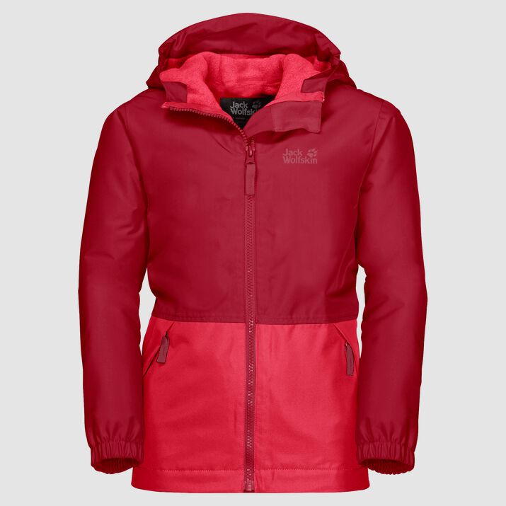 Chamarra Impermeable Jack Wolfskin Snowy Days Niños Rojos Mexico-3847621